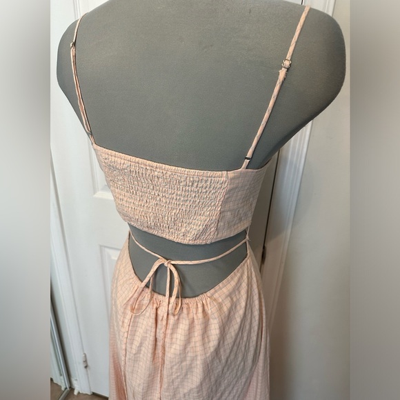 Line & Dot Harmony Dress in Peach & Pink Multi in small - Picture 9 of 11